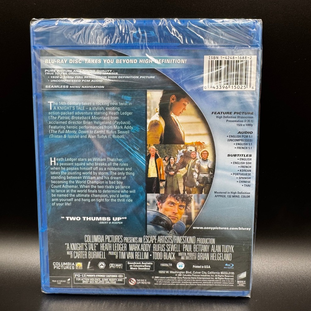 A Knight's Tale Blu-Ray HD, Widescreen- BRAND‎ NEW and SEALED!! - Picture 2 of 2